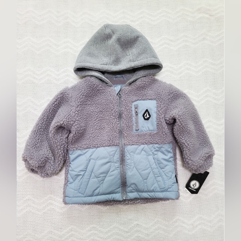 Volcom Mixed Media Jacket Boy 24M Fall/Winter Jacket Blue NWT